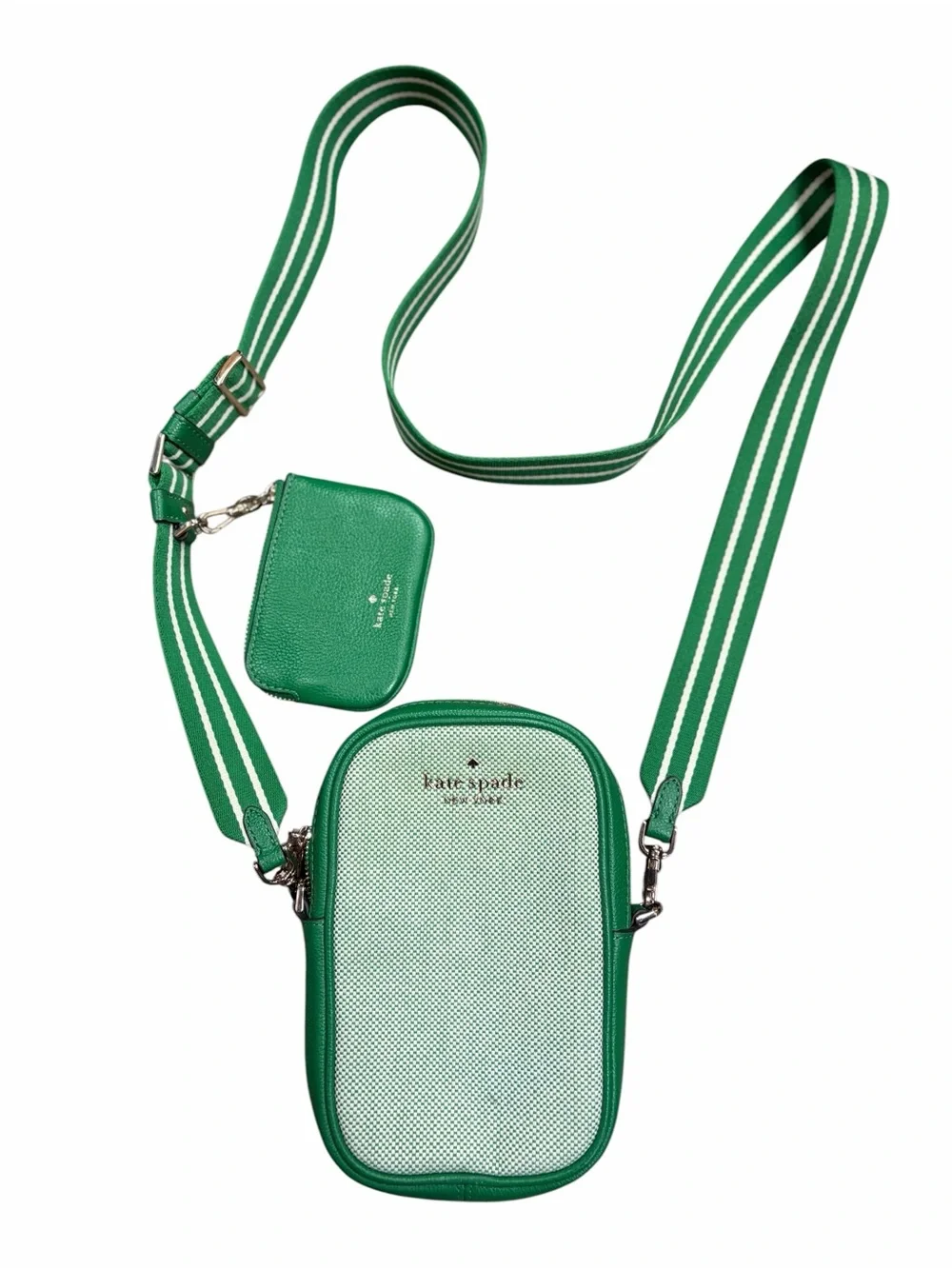 Kate Spade Rosie Canvas North South Zip Phone Crossbody - Green Bean Multi